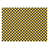 Schachbrettmuster in Schwarz und Gold Tischdecke (Vorderseite (Horizontal))