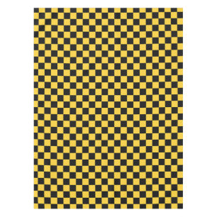 Schachbrettmuster in Schwarz und Gold Tischdecke