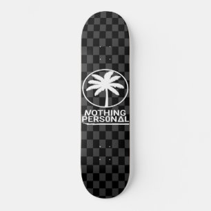 Schachbrettmuster in Schwarz und Grau Skateboard