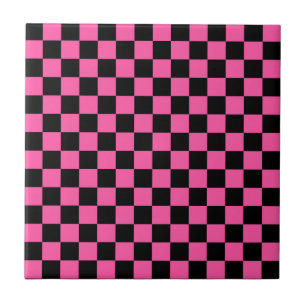 Schachbrettmuster in Schwarz und Pink Fliese