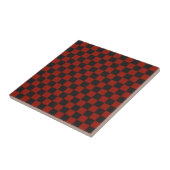 Schachbrettmuster in Schwarz und Tiefrot Fliese (Seite)