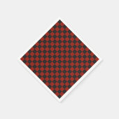 Schachbrettmuster in Schwarz und Tiefrot Serviette (Ecke)