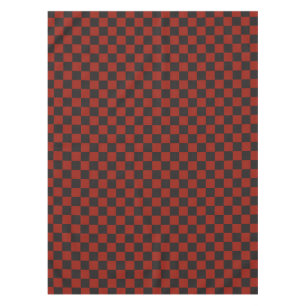 Schachbrettmuster in Schwarz und Tiefrot Tischdecke