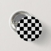 Schachbrettmuster in Schwarz und Weiß Button (Vorne & Hinten)