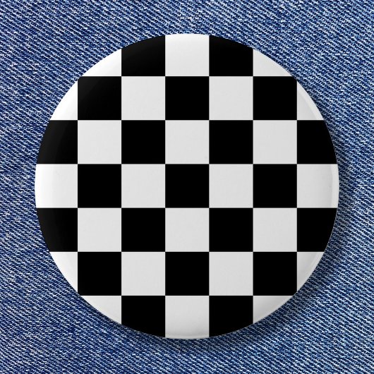 Schachbrettmuster in Schwarz und Weiß Button
