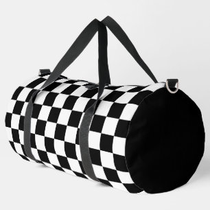 Schachbrettmuster in Schwarz und Weiß Duffle Bag