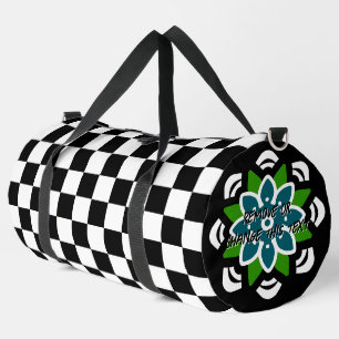 Schachbrettmuster in Schwarz und Weiß Duffle Bag