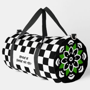 Schachbrettmuster in Schwarz und Weiß Duffle Bag
