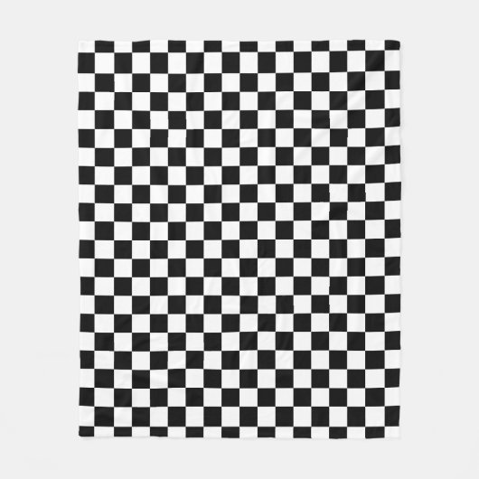 Schachbrettmuster in Schwarz und Weiß  Fleecedecke (Vorderseite)