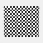 Schachbrettmuster in Schwarz und Weiß  Fleecedecke (Vorderseite (Horizontal))