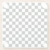 Schachbrettmuster in Schwarz und Weiß Glasuntersetzer (Rückseite)