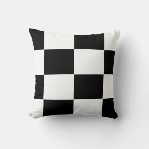 Schachbrettmuster in Schwarz und Weiß Kissen