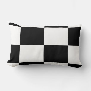 Schachbrettmuster in Schwarz und Weiß Lendenkissen