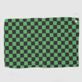 Schachbrettmuster karierte Quadrate Schach grün sc Golfhandtuch (Horizontal)