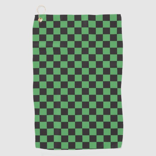 Schachbrettmuster karierte Quadrate Schach grün sc Golfhandtuch (Vorderseite)