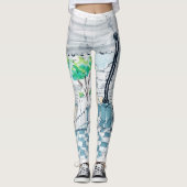 Schachbrettmuster-Kiosk-Parkblick Leggings (Vorderseite)