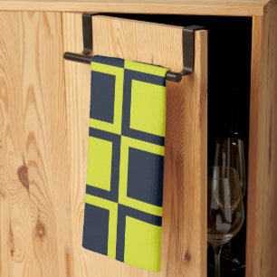 Schachbrettmuster Navy Blau Grün Schachbrettmuster Geschirrtuch
