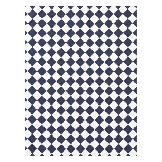 Schachbrettmuster Navy White Dining Table Tischdecke (Vorderseite)