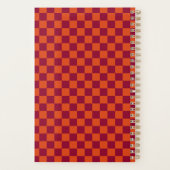 Schachbrettmuster Orange Burgund Retro Design Planer (Rückseite)