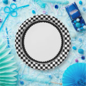 Schachbrettmuster Pappteller (Party)