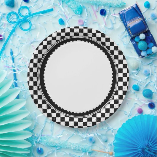 Schachbrettmuster Pappteller (Party)