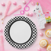 Schachbrettmuster Pappteller (Party)