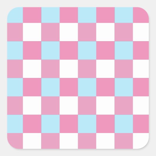 Schachbrettmuster Quadratischer Aufkleber (Vorderseite)