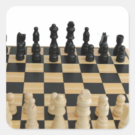 Schachbrettmuster Quadratischer Aufkleber (Vorderseite)