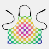 Schachbrettmuster - Regenbogen - farbiges Muster Schürze (Vorderseite)