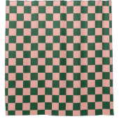 Schachbrettmuster Rosa und Grün des Jägers Duschvorhang (Vorderseite)
