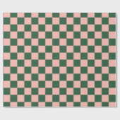 Schachbrettmuster Rosa und Grün des Jägers Geschenkpapier (Flach)