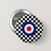 Schachbrettmuster Schwarz Racing Ziel Mod Button (Vorne & Hinten)