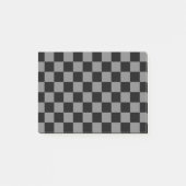 Schachbrettmuster Schwarz und Karkohle Grau Post-it Klebezettel (Vorderseite)