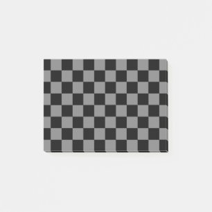 Schachbrettmuster Schwarz und Karkohle Grau Post-it Klebezettel