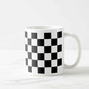 Schachbrettmuster schwarz und weiß kaffeetasse
