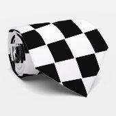 Schachbrettmuster Schwarz und Weiß Krawatte (Gerollt)