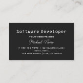 Schachbrettmuster Schwarz und Weiß Stilvolle Dunke Visitenkarte (Rückseite)