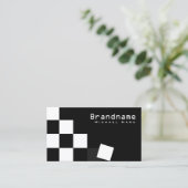 Schachbrettmuster Schwarz und Weiß Stilvolle Dunke Visitenkarte (Stehend Vorderseite)