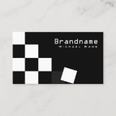 Schachbrettmuster Schwarz und Weiß Stilvolle Dunke Visitenkarte (Vorderseite)