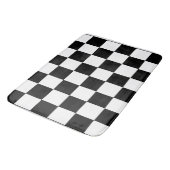 Schachbrettmuster Schwarz-Weiß Badematte (Schrägansicht)