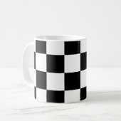 Schachbrettmuster Schwarz-Weiß Kaffeetasse (Vorderseite Links)