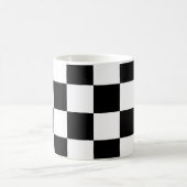 Schachbrettmuster Schwarz-Weiß Kaffeetasse (Mittel)