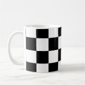 Schachbrettmuster Schwarz-Weiß Kaffeetasse (Links)