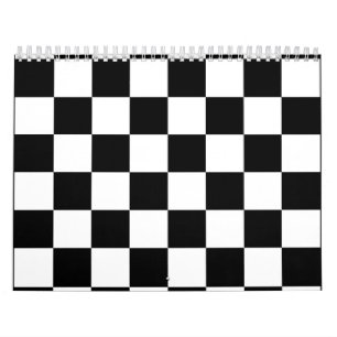 Schachbrettmuster Schwarz-Weiß Kalender