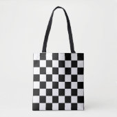 Schachbrettmuster Schwarz-Weiß Tasche (Vorderseite)