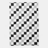 Schachbrettmuster Schwarz, Weiß und Grau Küchentuch (Vertikal)