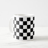 Schachbrettmuster Schwarzweiss Kaffeetasse (Vorderseite Links)