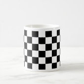 Schachbrettmuster Schwarzweiss Kaffeetasse (Mittel)