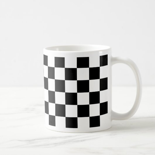 Schachbrettmuster Schwarzweiss Kaffeetasse (Rechts)
