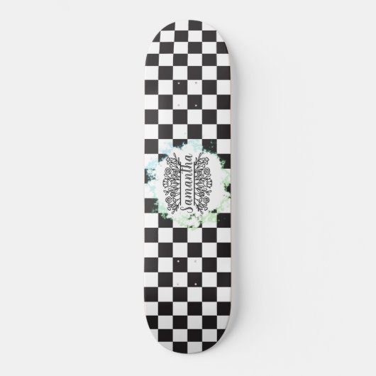 Schachbrettmuster Skateboard (Vorderseite)